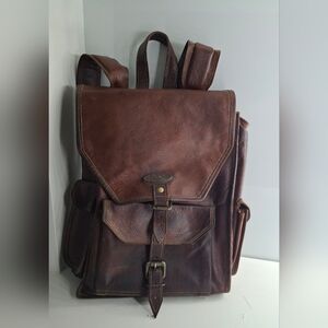 Vintage Brown Leather Men’s Handmade Backpack